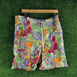 Polo Ralph Lauren Paisley Swim Trunks with Liner Men's Size Large